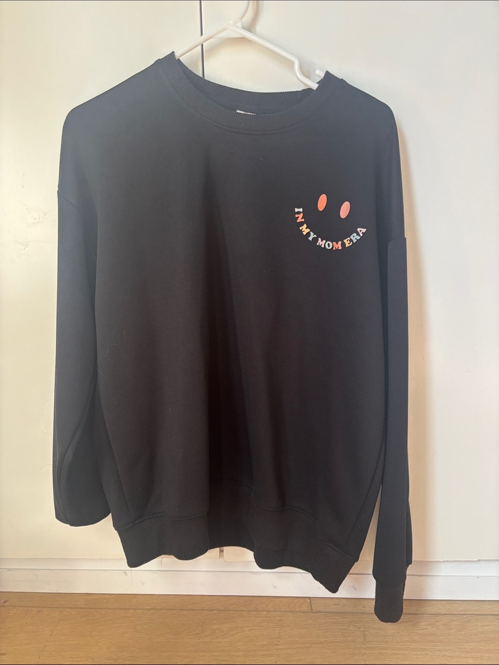In My Mom Era Black Crewneck Sweatshirt